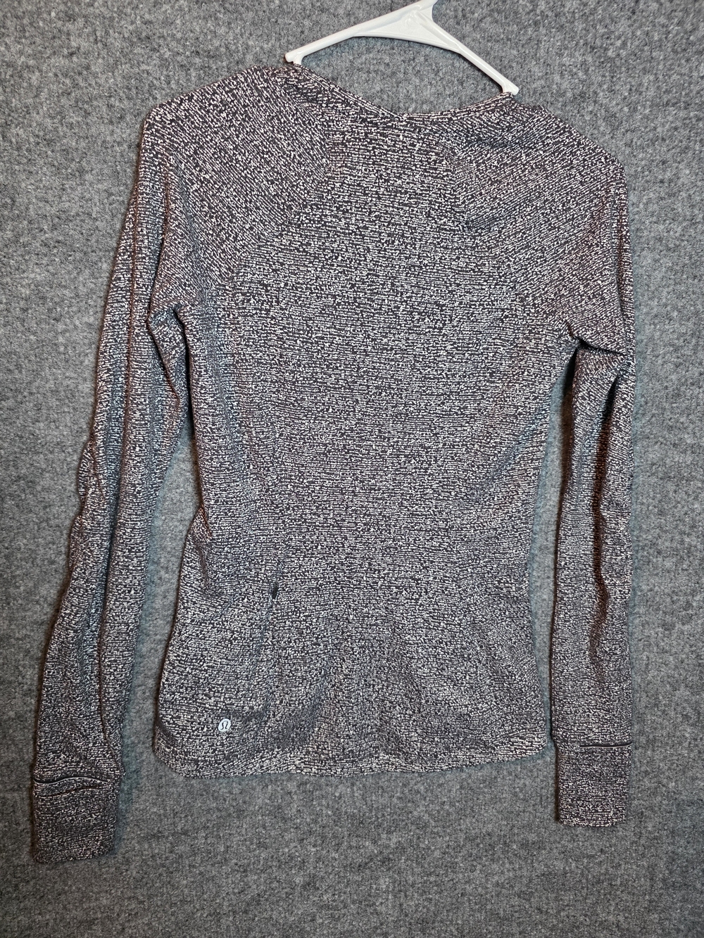 lululemon athletica Women's Black/White Marled Long Sleeve Sweater